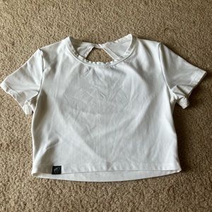 Alphalete crop backless tee